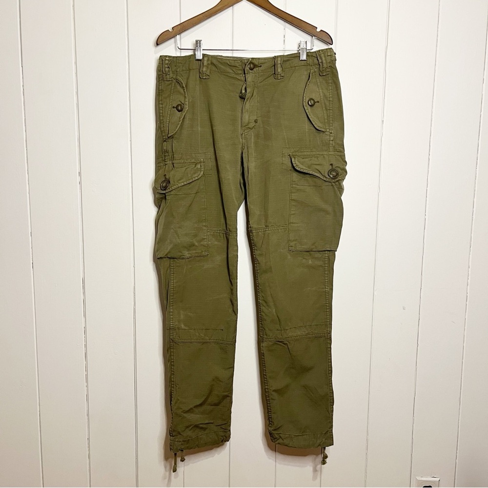 Polo Ralph Lauren Men's Olive Green Canvas Cargo Pants. Size 34/32.